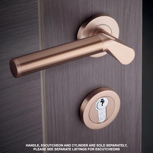Stanza Venus Lever Handle on Round Rose, Premium Tuscan Rose Gold Finish - Image 4