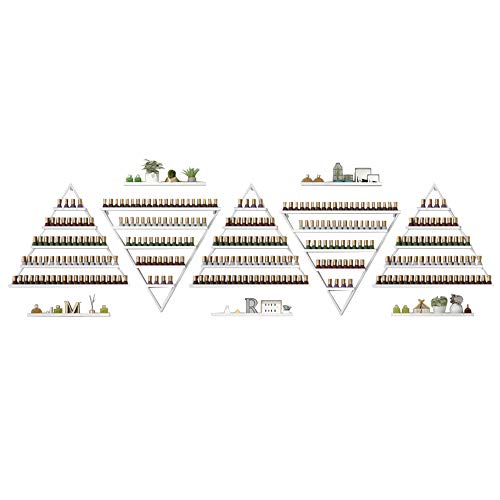 Ledge Wandregal Metall Nagellack Regal 5 Schichten, Dreieck Display Ständer an der Wand des Nagelstudios, Haushalt…