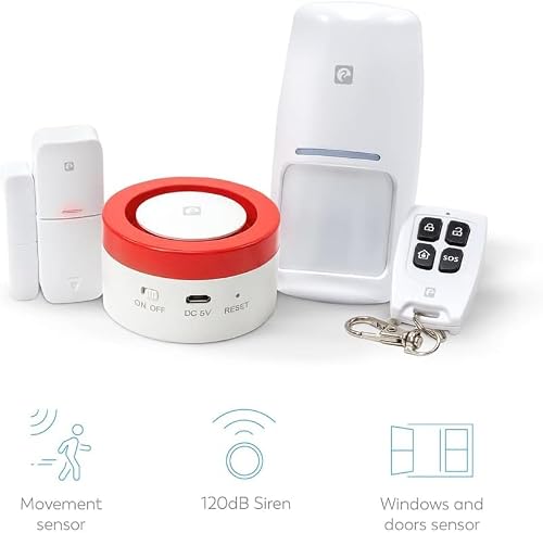 Miniatura 3 de Garza Smart - Kit Sistema De Alarma Inteligente Wifi Para El Hogar, Sirena 120 Db, 1 Sensor De Movimiento, 3 Detectores De Apertura De Puertas Ventanas Y 1 Mando A Distancia Wifi 2,4 Ghz