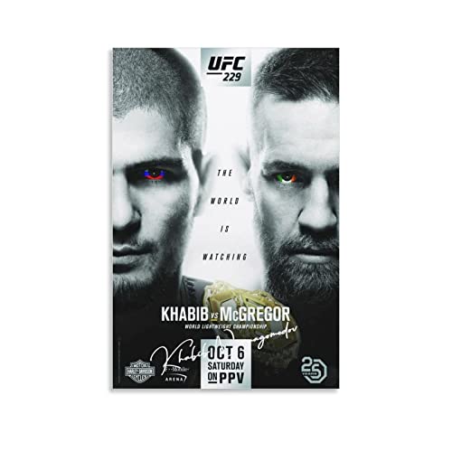 Khabib Nurmagomedov poster grand format impression sur toile tendue sans cadre