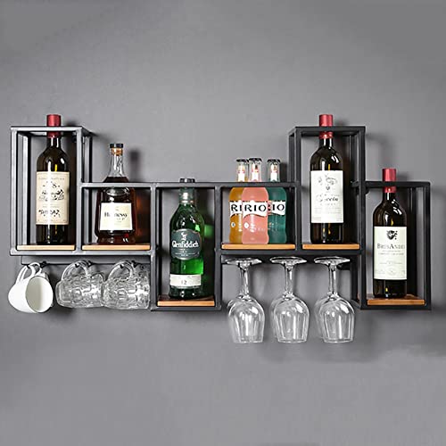 Casier à vin industriel mural pour organiser vos bouteilles et verres à pied