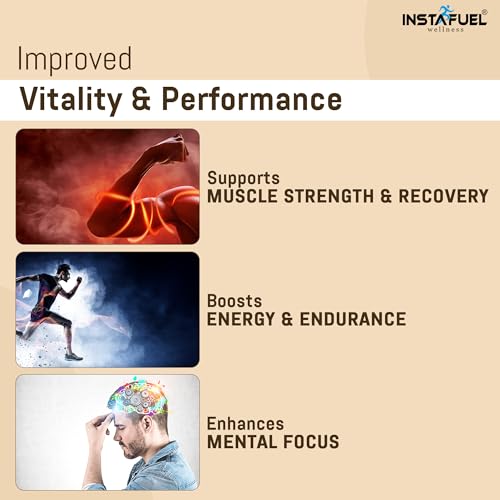 Instafuel Ashwagandha Supplements | Clinically Research 35% Withanolides Shoden® Ashwagandha Roots Extract - Mood, Stress, Sleep, Brain Memory Booster, Energy, Immunity & Vitality | 60 Veg Capsules