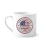 Capacité : 6oz DIYthinker USA Indépendance Marcophilie Mini café Drapeau Rouge Jour Tasse Blanche Poterie Tasse en céramique avec poignée 6 oz Cadeau Multicolor