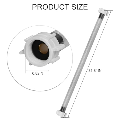 Image of 30 Inch PVC Water RV Toilet Supply Line, Faucet Supply Pipe, Hose Connector