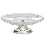 SILBERKANNE Servierplatte Konfektplatte auf Fuß 15x5 cm Silber Plated Versilbert. Für Pralinen, Cupcakes, Muffins, Käse, Aufschnitt usw. Ideal für den Nachmittags Kaffee