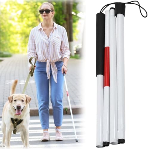 Canne Aveugle Pliante,Canne Pliante,Bâton de Marche pour Aveugles,Canne Aveugle Pliable,Canne Aveugle Alliage D'aluminium,Canne de Marche pour Aveugles,pour...