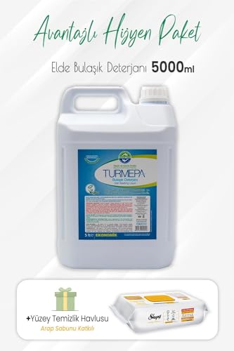 Elde Yıkama Bulaşık Deterjanı 5 L ve Arap Sabunlu Yüzey Temizlik 100'lü