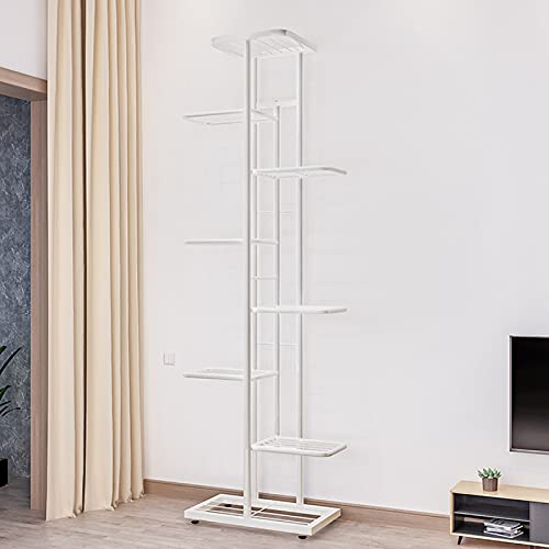 Scaffale verticale per piante a più livelli in metallo robusto con supporto per vasi da fiori e scaffale per riporre vasi per interni ed esterni, giardino, balcone, patio, vaso per piante in vaso