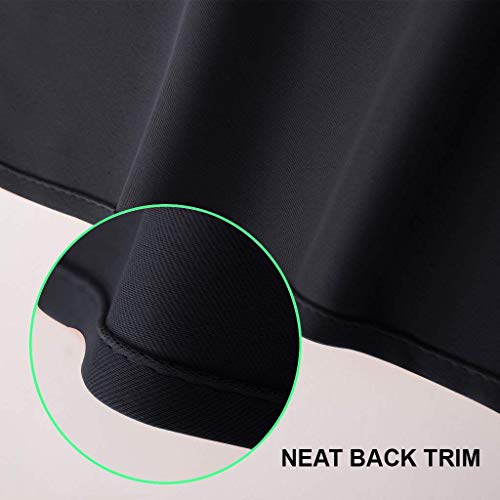 Image of JUPON Silk Blackout Curtain Pack Of 1 Piece With 3 Layers Weaving Technology & Solid Grommet Curtains Pattern /Thermal Insulated Draperies Energy Saving (W 44 inch X 60 inch L) Black