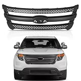 Tyrigion Front Bumper Grille Upper Black Grill For 2011-2015 Ford Explorer For 2013-2015 Police Interceptor Utility FO1200533