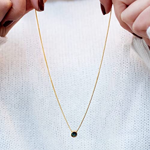 Ross-Simons 0.50 Carat Bezel-Set Sapphire Adjustable Necklace In 18Kt Gold Over Sterling #TOP2