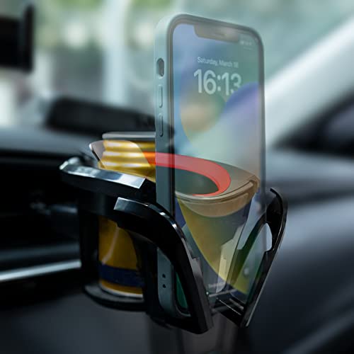 Apoohep Car Air Vent Cup Holder With Phone Holder, Multi-Functional Drink Holder For Car, Black And Red #TOP2