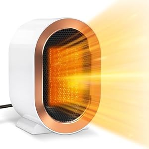 Calentador de Ventilador Cerámico, Calefactor Eléctrico de 1200W con 2 Modos de Calor, Calentador de Espacio de PTC Portátil 3S de Calentamiento Rápido para el Dormitorio Hogar, Blanco