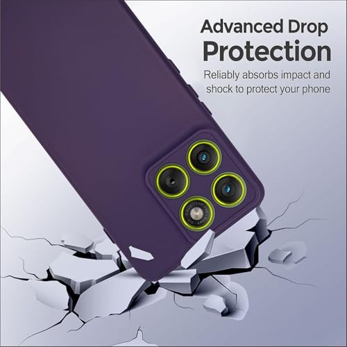 Image of SBMS Silicone Back Cover Case for Motorola Moto Edge 70 5G | Soft Micro-Fibre Lining Inside | Camera Protection Bump | Shockproof Back Cover Case for Moto Edge 70 (Candy Cloth Purple)