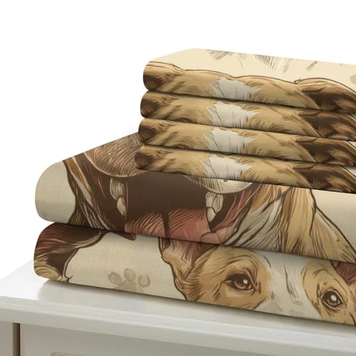Housse de couette pitbull anti-plis et facile à laver pour lit une place