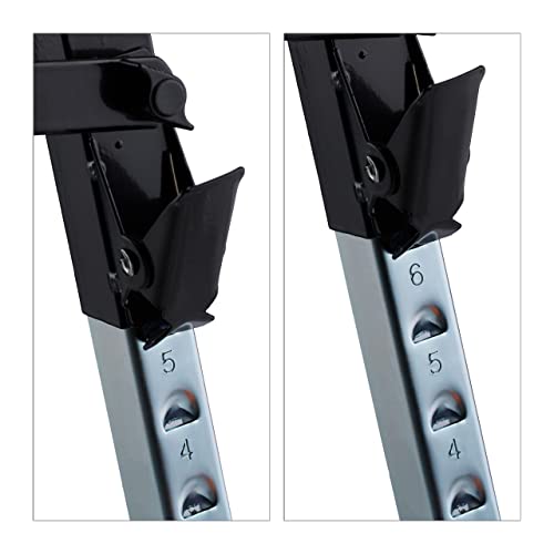 Relaxdays Work Trestle, Set of 2, H x D: 91.5 x 106 x 50 cm, Height-Adjustable, All-Purpose Trestle, Carry Handles, Folding Trestle, Orange - Image 7