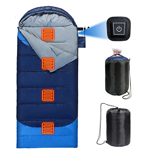 Sojoy bolsa de dormir calefactable para adulto con 4 zonas de calefacción y 3 niveles ajustables, ideal para camping, mochilero y senderismo en clima frío miniatura 1