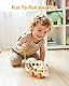 Gleamkid Montessori Busy Board, Montessori Dinosaurier Holzspielzeug, Sensorisches Holzspielzeug mit Lichtern & 4 beweglichen Rädern, Lernspielzeug Geschenke für ab 1 2 3 4 Jahre