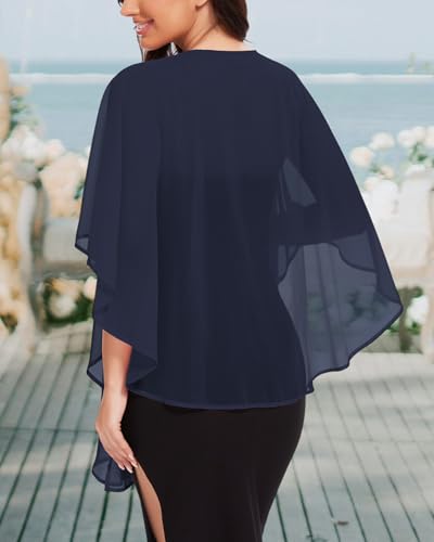 Image of Shawls and Wraps for Evening Dresses Womens Chiffon Scarf Sheer Cover Up