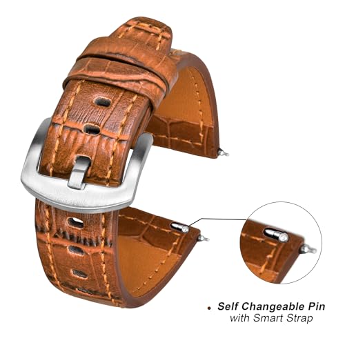 Image of ADAMO Universal Genuine Leather Strap Suitable for All Watches (for Replacement to Titan, timex etc.) and 20 /22 MM Smart Watches