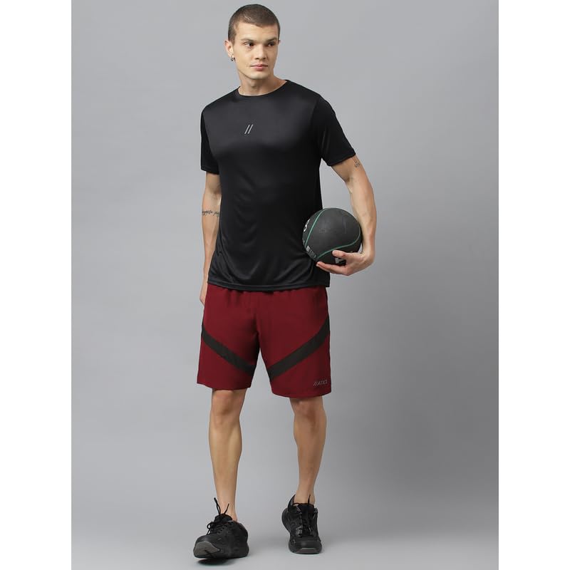 Image of ATICX Polyester Shorts for Men - Quick Dry Lightweight with Zipper Pockets - Gym, Running, Jogging, Training Half Pants for Basketball, Swimming, Badminton, Cycling, Football, Outdoor & Home Wear
