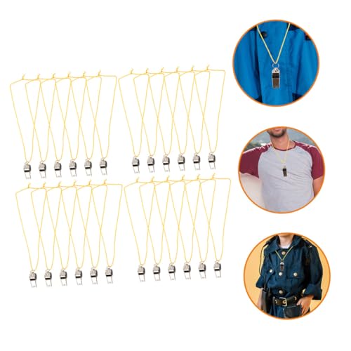 Silbatos de acero inoxidable para árbitros 24 piezas miniatura 3