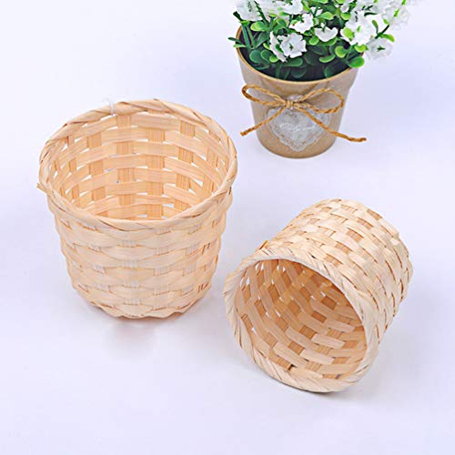 GARNECK 4 Stks Mini Rieten Mand Sets Kleine Bamboe Manden Zeegras Geweven Opbergmanden Bloemenmand Plant Pot Container - Afbeelding 5