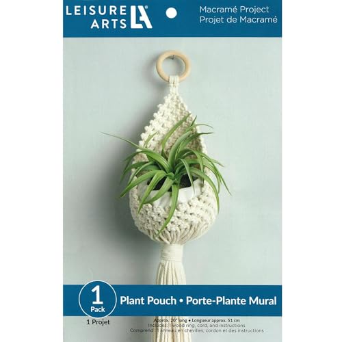 Leisure Arts Kit de bolsa de macramê para adultos iniciantes - cabide de plantas faça você mesmo