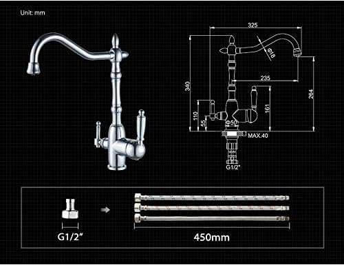 Robinet de cuisine à poignée unique avec mitigeur d'eau précis bicolore