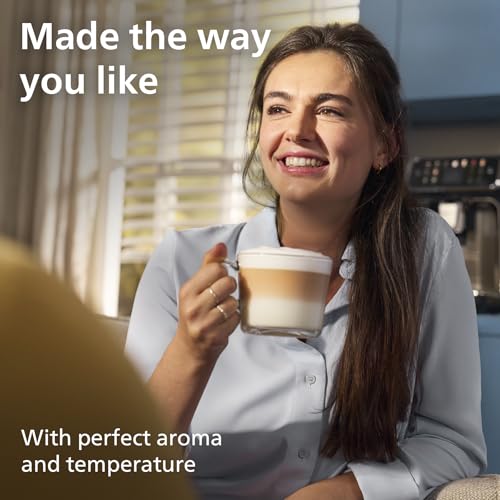 Philips 2200 Series Bean to Cup Coffee Machine - 2 Coffee Varieties, Classic Milk Frother & Cappuccino Maker, Quick-to-Clean, Ceramic Grinder, Fully Automatic Espresso machine - Black (EP2220/10)