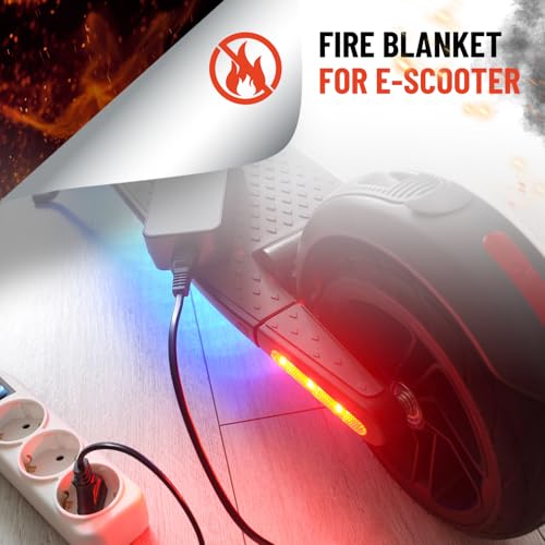 Image of Fireproof Lithium Battery Cover for E-Bike & E-Scooter Fire Suppression Blanket for Battery Storage Charging Protection, Heat Resistant Safety Cover for Garage Home Emergency(59 x 59 Inch)