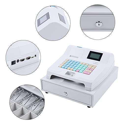 Pos System Cash Register,48-Keys Led Display Electronic Cash Register With Removable Cash Tray And Thermal Printer,Multifunction Cash Register For Small Business/Retail/Restaurant #TOP2