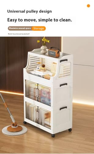 Image of YASONIC ๐ฎ+๐ญ ๐ง๐ถ๐ฒ๐ฟ Foldable Plastic Rack for Storage /Kitchen Cupboard /Versatile and Sturdy Wardrobe for Clothes /Multipurpose Storage Organizer /Closet for Bedroom /Living Room /Laundry Room (White)