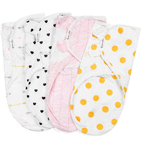 Image of Swaddle Blanket, Adjustable Infant Baby Swaddling Wrap Set of 4, Baby Swaddling Wrap Receiving Blankets for Boys and Girls Made in Soft Cotton