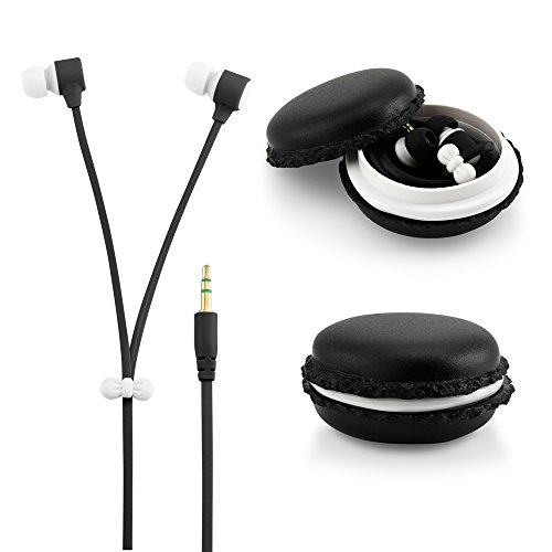 GEARONIC TM Cute 3.5mm in Ear Earphones Earbuds Headset with Macaroon Ear Buds Organizer Box Case Compatible with Smart Phones PC MP3