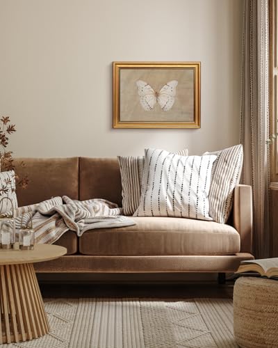 Image of VIYYIEA Vintage Gold Framed Wall Art for Living Room,【Morpho polyphemus】-(16L x 12W)