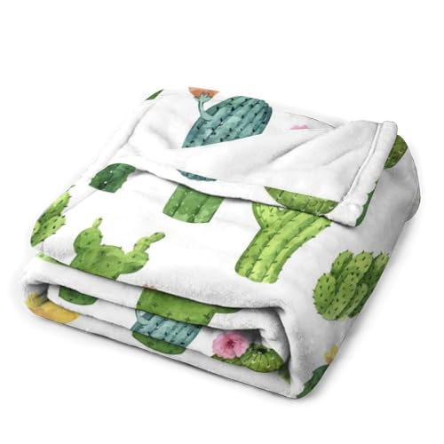Couverture polaire cactus vert grand plaid canapé et lit 150x200 - 4