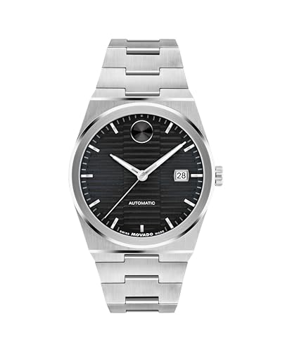 Movado Bold Quest Men's Luxury Automatic Watch - Swiss Self-Winding Movement, Stainless Steel Bracelet, Water Resistance 50 Meters (5ATM) - Classic Timepiece - Gift for Him - 39mm