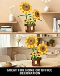 Sunflower Building Set Botanical Collection for Plants & Flowers Lovers Artificial Sunflowers for Home Decor Bonsai Flower Blocks Toys Birthday Gift for Adults Kids Girls Boys Ages 6+ (291Pcs)