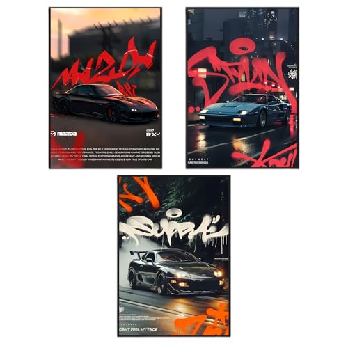 Image of Aniculture JDM Car Poster Bundle - Supra, Skyline & Mazda A4 HD Wall Art, Vibrant Colors, 300 GSM Thick Cardstock | Modern Room, Bedroom & Office Decor
