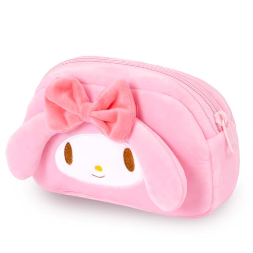 Roffatide Small Women Cosmetic Bag Anime Makeup Bag Portable Zipper Pouch Case Pink