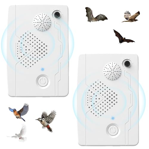 2026 Ultrasonic Bird Repellent Devices Bird Repeller Outdoor for Attic Woodpecker Pigeon Deterrent Goose Repellent Rechargeable Bats Repellent Indoor to Keep Birds Away from Porch Balconies(2)