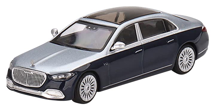 Mini GT 1/64 Scale Maybach S680 Cirrus Silver/Nautical Blue Metallic (RHD) MGT00516-R