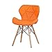 Chairs Dining Chair Padded Chrome Wooden Legs PU Soft Office Lounge Chair Ergonomic Durable Strong(Color: Black) Colour:Yellow (Color : Orange)