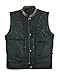 Leatherick Chaleco de motociclista de grano superior para hombre marrón envejecido con...