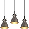 COTTMIC Bronze Pendant Lights Kitchen Island 3 Pack, Vintage Pendant Light, 6.5’’ Farmhouse Kitchen Light Fixtures, Adjustable Height, Pendant Lighting for Dining Room, Living Room, Sink, Bar