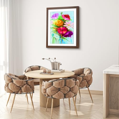 Image of HLiWEGNS Dark Brown 14x18 Frame Set of 3 - Rustic Woodgrain 14x18 Poster Frame for Pictures 12x16 with Mat or Picture Frame Without mat for Wall Gallery Display - Ideal Christmas Day