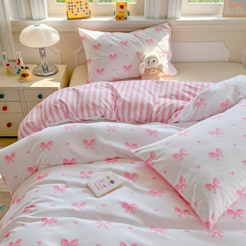 Freyamy Blumenmuster Bettwäsche Set Beige Bunt Blumen Blumen Wendebettwäsche Gebürstet Microfaser Weiche Bettwäsche Blätter Pflanzen Mädchen Bettbezug mit Reißverschluss und Kissenbezug 80x80cm