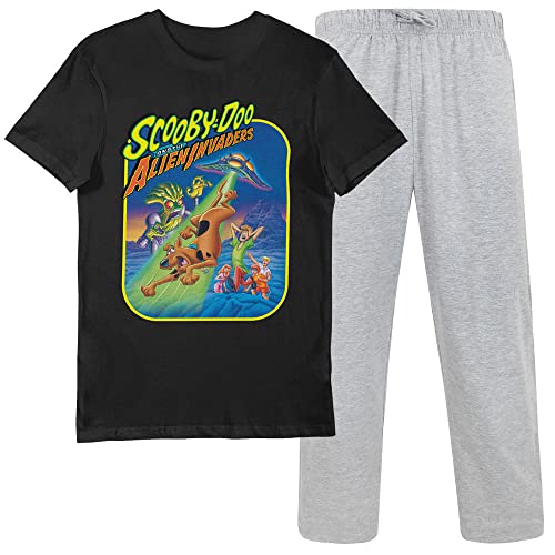 Scooby Doo Alien Invaders - Conjunto de camiseta y parte inferior para hombre, Negro, L