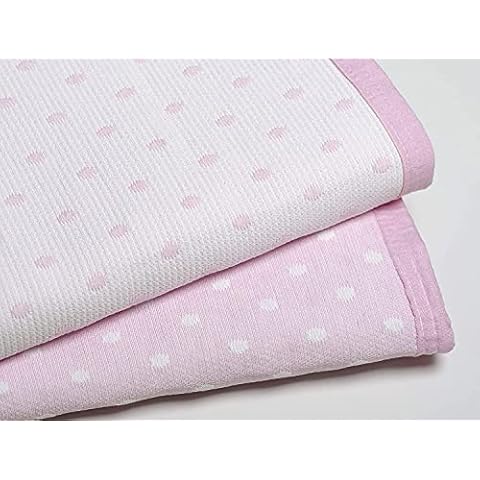 NORA HOME Colcha Verano de Pique Cama 105 Rosa con Lunares - Topos Cover